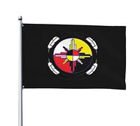 Roue De Médecine Amérindienne Drapeaux Décoratif Décoration De Drapeau Imperméable Bannière Décorative Double Face Pour Maison Intérieur Vacances 3X5 Ft