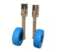 Roue de mise à l'eau de tableau arrière de bateau en acier inoxydable for bateau gonflable Kayak canot radeau chariot accessoires roues gonflées solides pour bateaux gonflables et bateaux(D Solid whee