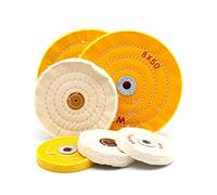 Roue de polissage en coton avec petit trou en spirale pour meuleuse en métal, aluminium, acier inoxydable, chrome, bijoux, bois, plastique, céramique, verre, etc. Jaune 180 mm