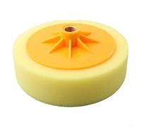 Roue de polissage en éponge de 150 mm pour polissage et mélange de voiture - Tampon rond en mousse de 6 pouces avec filetage M16, jaune, réutilisable et lavable -