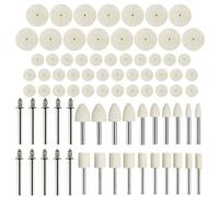 Roue de Polissage en Feutre, Accessoires de Polissage, 80PCS Touret a Polir | Accessoires de Polissage pour Outils Rotatifs, Tige de 1/8 Pouce, Convient au Polissage des Bijoux, des Métaux et du Verre