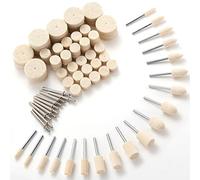 Roue de Polissage en Feutre de Laine pour Dremel, Accessoires de Polissage pour Outils Rotatifs, 80 Pièces avec Tige 1/8" pour Polir Métal, Verre, Bijoux