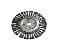 Roue de polissage en fil d'acier - Brosse de meuleuse d'angle plate pour peler, nettoyer et meuler - 125 mm x 16 mm