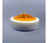 Roue de polissage éponge de 150 mm pour polissage de voiture - Tête de polissage réutilisable en mousse pour tampons et polisseuses Blanc/orange