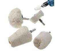 Roue de Polissage pour Perceuse, Tampon de Polissage en Coton, Polissage Tête de Meulage de Roue, Convient pour le Métal, les Bijoux, L'acier Inoxydable, L'aluminium, le Bois, le Plastique, 4 Pièces