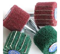 Roue de ponçage à lamelles de polissage Non tissée, brosse de forage électrique Dremel, tige de 6mm pour l'élimination de la rouille, tête d'ébavurage, Kit de tournevis à disque Grit 180