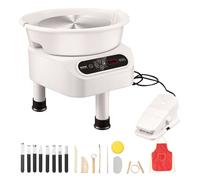 Roue de Poterie 250 mm-VEVOR-Tour de Potier Électrique 350 W-pour Céramique Fabrication Bricolage Artisanat-Blanc