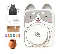 Roue de poterie pour débutants 5 V CC, roue d'entraînement à la poterie animale - Outils d'art électriques pour moulage d'argile, façonnage, sculpture, peinture, céramique