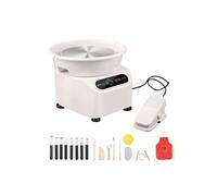 VEVOR Roue de Poterie Tour de Potier 250 mm 350 W avec Pédale et Tablier Blanc