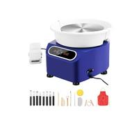 VEVOR Roue de Poterie 250 mm, Tour de Potier Électrique 350 W, avec Pédale Écran Tactile LCD et Tablier, Mini Roue de Poterie à Entraînement Direct, pour Céramique Bricolage Artisanat d'Art, Bleu