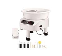 VEVOR Roue de Poterie Tour de Potier 280 mm 450 W avec 3 Pieds Artisanat Blanc