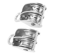 Roue de poulie de câble ,bloc de poulie double résistant à l'usure en forme de U 2 pièces M32 rotation à 360 degrés pour le levage industriel pour le chargement de machines