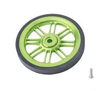 Roue de poussée en alliage d'aluminium pour vélos Brompton de 85 mm - Anneau en caoutchouc plat lubrifié de précision anodisé de précision - Résistant à l'usure (vert)