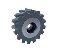 Roue de presse en sergé gris avec rainures, rouleau en caoutchouc for Machines à plaquer les chants, 65x10x28mm, 10 pièces