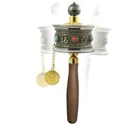 Roue de prière à main - Spinner portatif tibétain, appareil de prière de méditation, instrument de pleine conscience avec mécanisme silencieux | Maison Bureau de Yoga Studio Salle de co