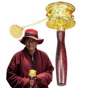 Roue de prière bouddhiste - Roue de prière à main, appareil rituel de dévotion | Instrument de méditation portable, dispositif spirituel gravé avec poignée confortable pour la bénédiction et le culte