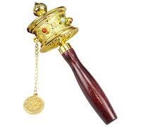 Roue de prière | Roue tournante pour méditation - Roue de prière tenue en main avec les Écritures du Bouddha pour prier, bénir, méditer, détendre le yoga