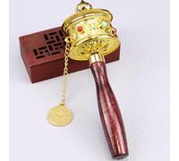 Roue De Prière Tibétaine Portable - Roue De Prière Manuelle En Bois Et Métal, Accessoire De Méditation Multifonctionnel Pour Le Yoga, La Maison, Le Bureau, Soutien Pratique, Relaxation Spirituelle Quo