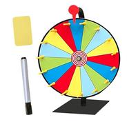 Roue de prix - Jeu de fortune de 61 cm, roulette de table robuste, tourne-disque coloré à 15 emplacements, support double face | Roue créative au design moderne pour prix, carnaval, salon