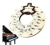 Roue de progression des accords - Outil de musique en bois, tableau de théorie circulaire | Disque d'apprentissage interactif de référence à l'échelle d'échelle, appareil éducatif musical rotatif avec
