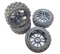 Roue de RC pour Tamiya TT01 TT02 XV01 LC pour Racing PTG-2 pour HSP 1/10 RC Off-Road pour Buggy Car Pneus en Caoutchouc De Roue Avant 4 Pièces 70 Mm(Black)