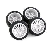 Roue de RC pour Tamiya XV01 TT01 pour PTG-2 pour WRC pour Hyundai I20 1/10 RC pour Rallye pour Pièces De Voiture Course 4 67 Mm Pneu en Caoutchouc Roue(White)