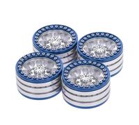 Roue de RC pour Traxxas pour HSP pour Redcat pour Tamiya pour Axial D90 RC Rock Crawlers Pièces 4 1,9 Pouces Moyeu De Roue Voiture Jante en Métal(Silver Blue)