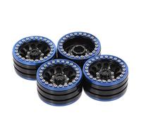 Roue de RC pour Traxxas pour HSP pour Redcat pour Tamiya pour Axial D90 RC Rock Crawlers Pièces 4 1,9 Pouces Moyeu De Roue Voiture Jante en Métal(Black Blue)