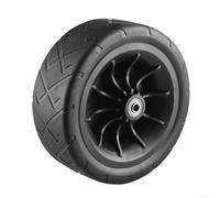 Roue de rechange de chariot de 20,3 cm avec roulements pour chariot pliable tout-terrain, pneu en polyuréthane, distance centrale de 8,4 cm, pièce robuste pour chariot utilitaire de jardin (noir)