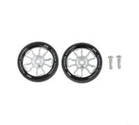 Roue de rechange pliable de 70 mm pour vélo Brompton et 3Sixty en alliage d'aluminium et caoutchouc pour une manipulation équilibrée (argent)