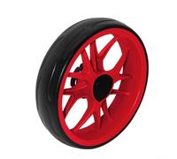 Roue de rechange pour chariot de golf de 25 à 5 cm de diamètre extérieur avec axe de 10 mm, bande de roulement en EVA offrant une réduction du bruit et une traction tout terrain (rouge)
