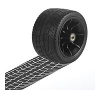 Roue de rechange pour chariot pliable avec double roulement, construction en polyuréthane pour le sable, l'herbe et le sol inégal (1)