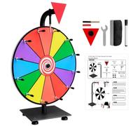 Roue de récompense robuste de 30,5 cm - Spinner de prix | 12 emplacements couleur de table | Roue porte-bonheur, roue de table 12 couleurs modifiables pour jeu de vérité ou d'action, pour enfants