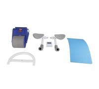 Roue de Rouleau Abdominale, Fonction de Minuterie d'absorption des Chocs Rouleau Abdominal à Double Roue à Rebond Automatique avec Genouillère pour le Fitness (Bleu)