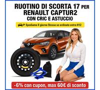 Roue De Secours 17 Pour Renault Captur 5 Fentes Avec Cric Étui 125/80R17 Dot25