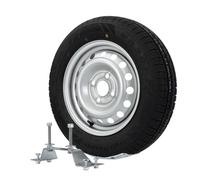 Roue de Secours Remorque 155/70 R13 79N WANDA avec Support Jante 4Jx13 H2 4x100 ET30 Roue Complète 13 Pouces pour Remorque Garden Trailer Charge 437 kg