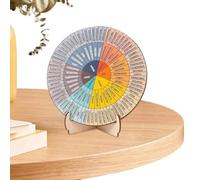 Roue de sentiments apaisants - Graphique des sensations rondes en bois - Roue d'émotions avec support - Disque de carte émotionnelle double face en bois pour la santé mentale avec noms de localisation