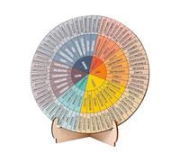 Roue de sentiments avec support, tableau apaisant des émotions double face, roue d'humeur en bois, organisateur de bureau pour les émotions, soulagement du stress, étagère et rebord de fenêtre, 15 x
