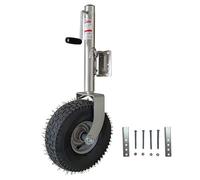 Roue de support de remorque pivotante capacité de charge 900 kg roue de support 350x140mm de support de remorque automatique roue de support robuste et réglable avec kit de monta (Gros pneus)