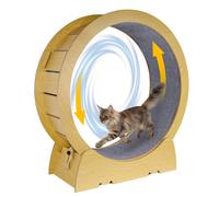 Roue de tapis roulant pour chats d'intérieur, roue de course stable anti-basculement avec tapis, facile à assembler, meilleur cadeau pour les chats actifs et en surpoids L