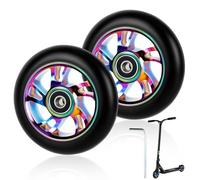 Roue de Trottinette Freestyle 100mm, 2Pcs Roues de Remplacement pour Scooter, Roue de Trottinette Électrique en PU 88A avec Roulements ABEC 9, Compatibles avec les Scooters Ayant des Roues de 100mm