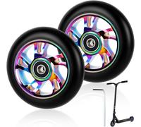 Roue De Trottinette Freestyle 100mm,2pcs Roues De Remplacement Pour Scooter,Roue De Trottinette Électrique En Pu 88a Avec Roulements Abec 9,Compatibles Avec Les Scooters Ayant Des Roues De 100mm