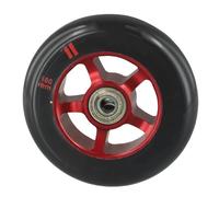 Roue de Trottinette Freestyle Moyeu de roue en alliage d'aluminium 100 mm for scooter, longue durée vie, résistance à l'usure, polyuréthane(Red and black)