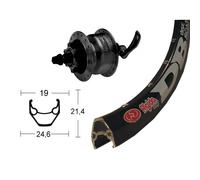 Winora Rigida Zac 2000 Qr Dynamo Shimano Dh3d35 6b Disc Road Front Wheel Noir 9 x 100 mm