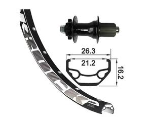 Roue de vélo arrière 6 trous XLC Noir