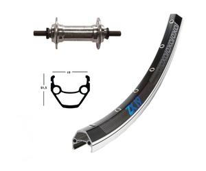 Roue de vélo avant 36 trous axe avec vis Exal Winora 100 Noir