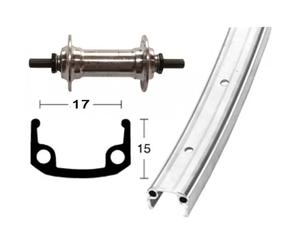 Roue de vélo avant 36 trous axe avec vis Wiener Winora 100 Argenté