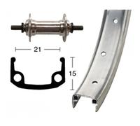 Roue de vélo avant 36 trous axe avec vis Wiener Winora 100mm Argenté