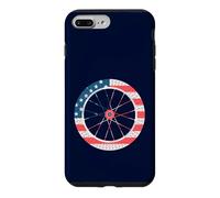 Roue de vélo Drapeau des États-Unis Jour de l'indépendance 4 Juillet Cycliste américain Coque pour iPhone 7 Plus/8 Plus