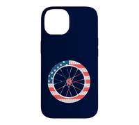 Roue de vélo Drapeau des États-Unis Jour de l'indépendance 4 Juillet Cycliste américain Coque pour iPhone 14